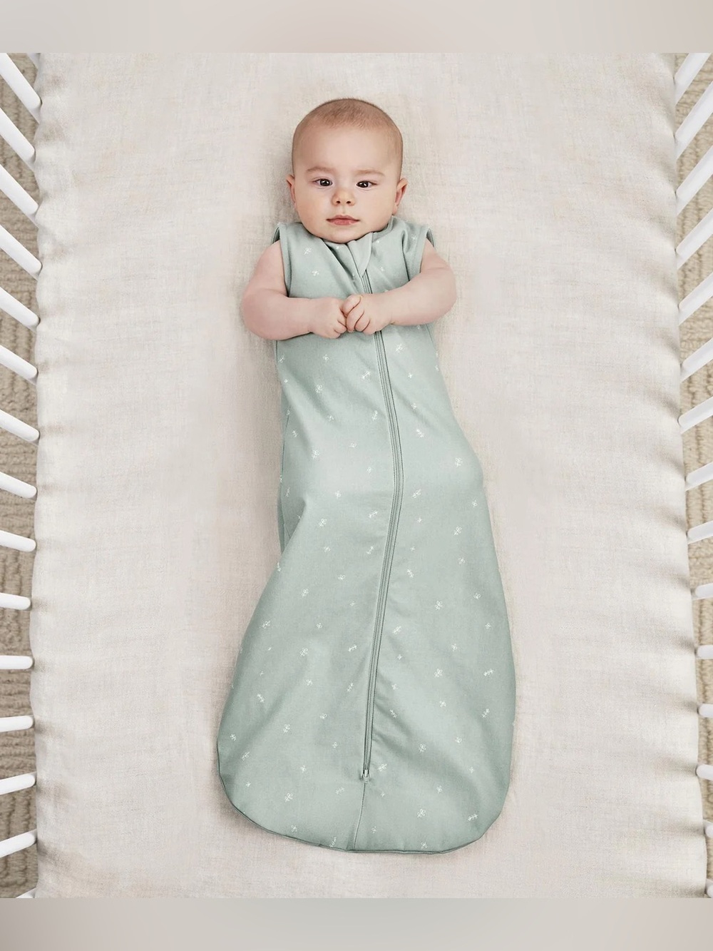ergoPouch Baby Organic Cotton Cocoon Swaddle Wrap Sack Sage Green Size 0 TOG 0.2